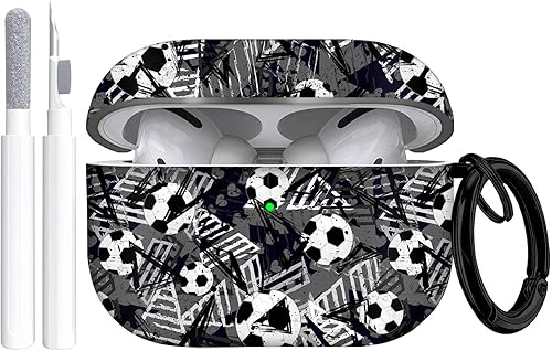 Funda para Airpods Pro, lindo diseño de fútbol de TPU suave fundas para Airpods Pro 1 generación, a prueba de golpes para Airpods Pro 2019, funda