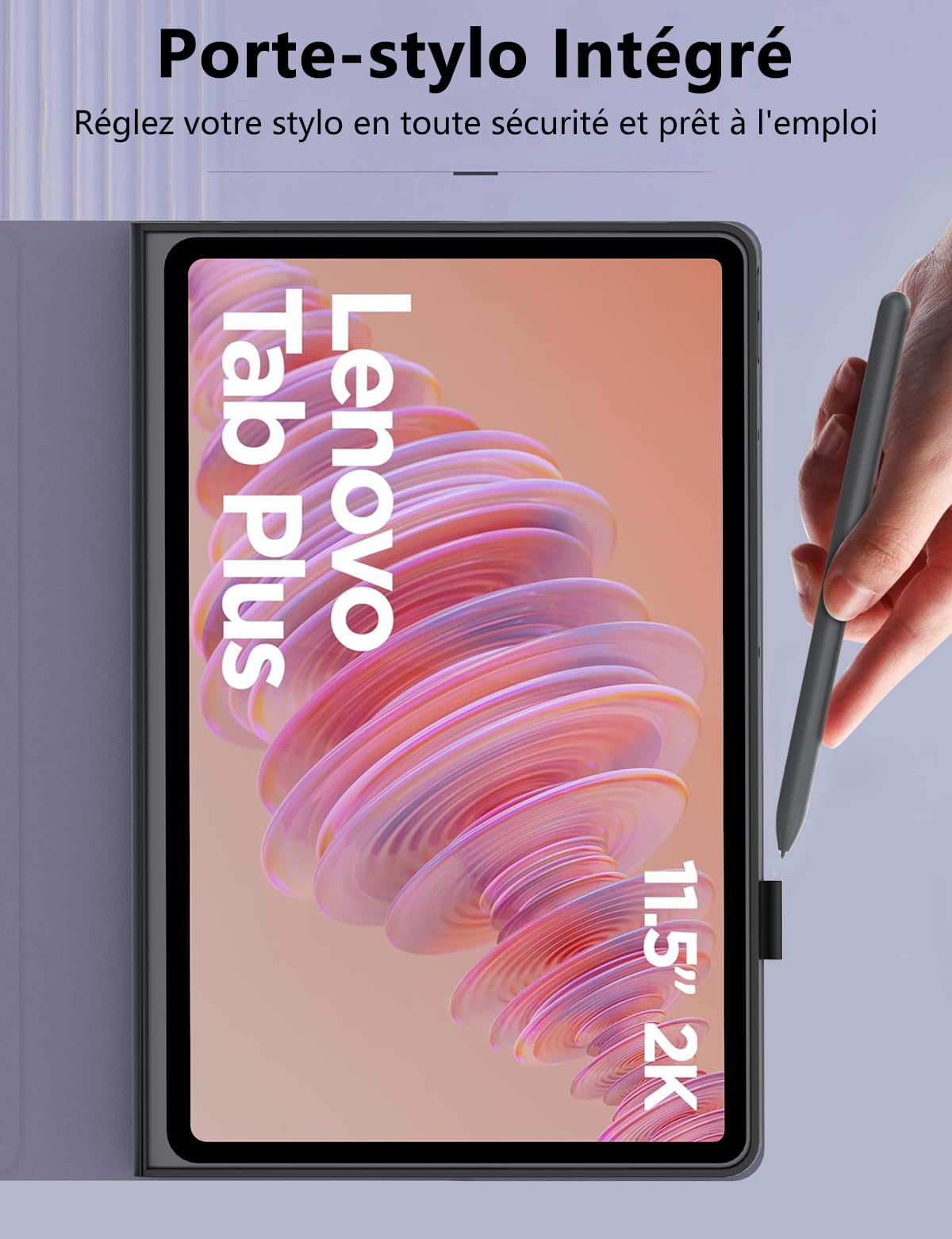 FOGARI Tastatur für Lenovo Tab Plus 11,5 Zoll 2024, AZERTY, Französisch, abnehmbar, Bluetooth, kabellos, Tastatur für Lenovo Tab Plus 11,5 Zoll 2024 , Schwarz