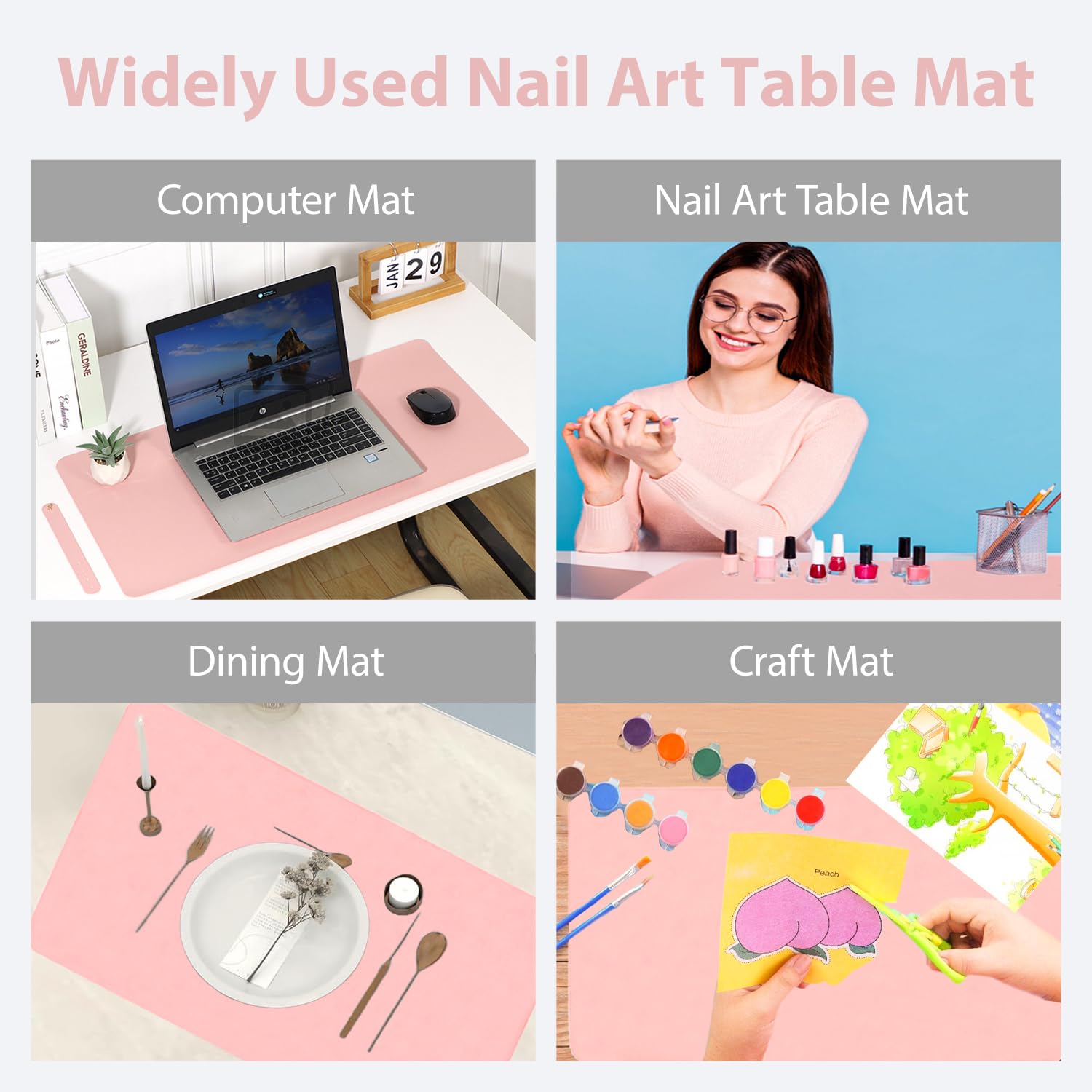 Tapete de mesa para arte de uñas, (solo para el matriz), almohadilla plegable para manicura de uñas, tapete de microfibra suave de piel sintética, almohadilla para reposabrazos de uñas para uñas 6