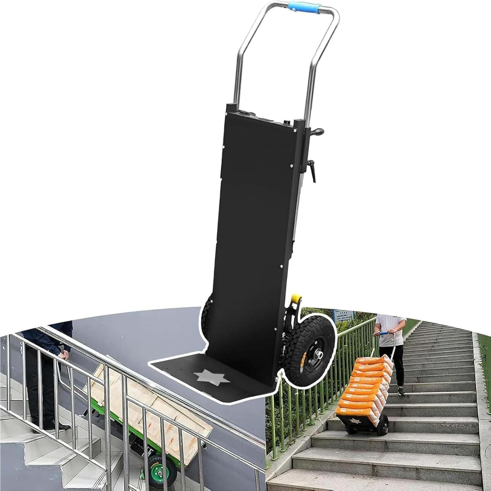 Subida De Escaleras EléCtrica Portátil Duradero Carretilla De Mano De Carga Carretilla MóVil para Subir Escaleras De Servicio Pesado con 30Ah Li-BateríA para DistribucióN,01