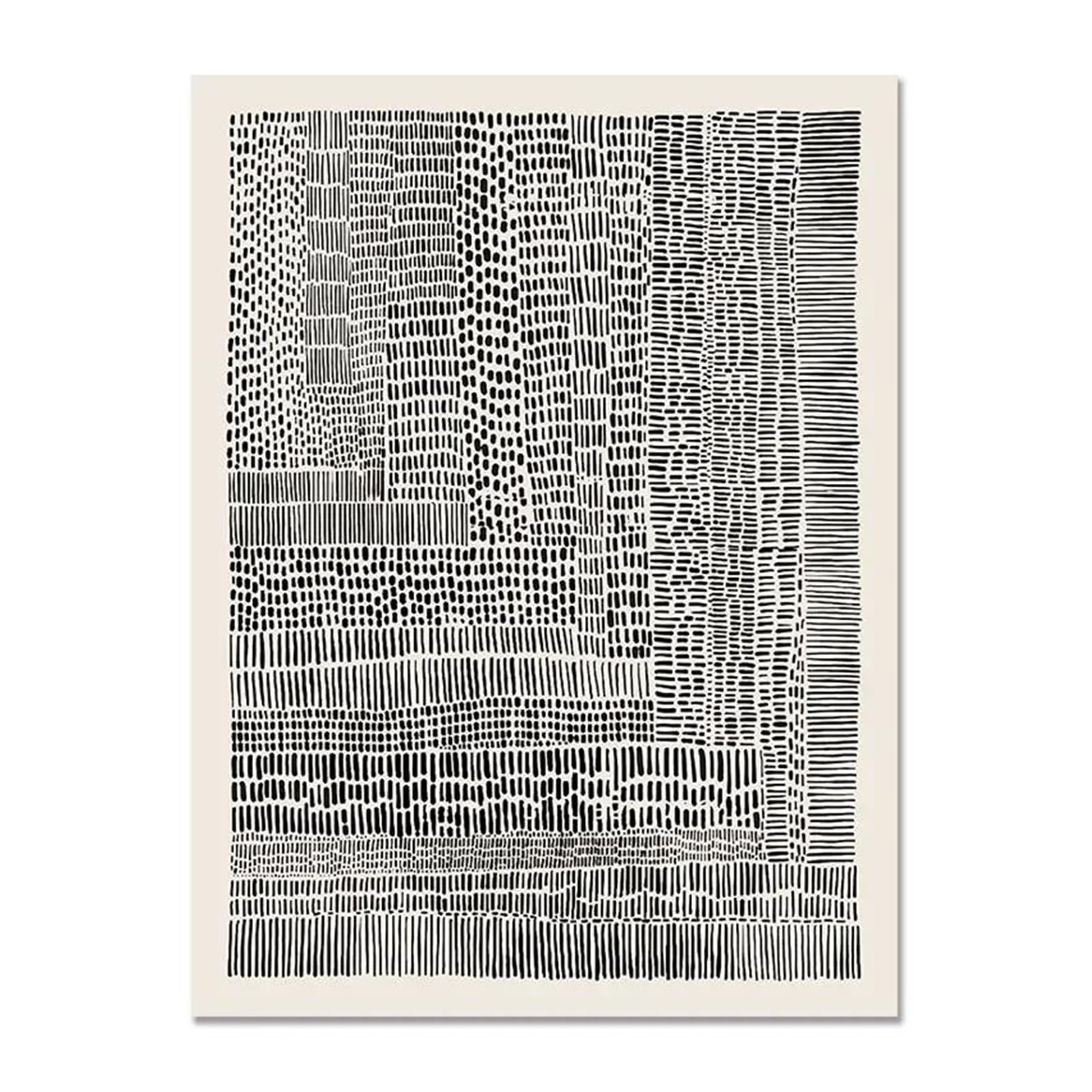 XENITE Wall Art Canvas Prints Nordic Black And White Canvas Painting No Frame Abstract Lines Distant Wall Art Picture For Living Room Decor(E,50x70cm)