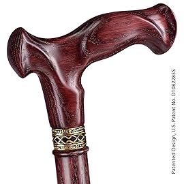 Asterom Walking Cane - Handmade, Ergonomic, Cane for Women - Wooden Walking Sticks for Seniors Women, Unique, Cool (Cherry, 36 Inches)