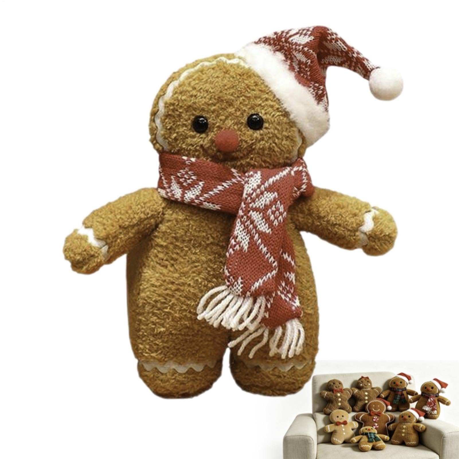 Gingerbread Man Plush Toy, Christmas Gingerbread Man Shaped Plush Pillow
