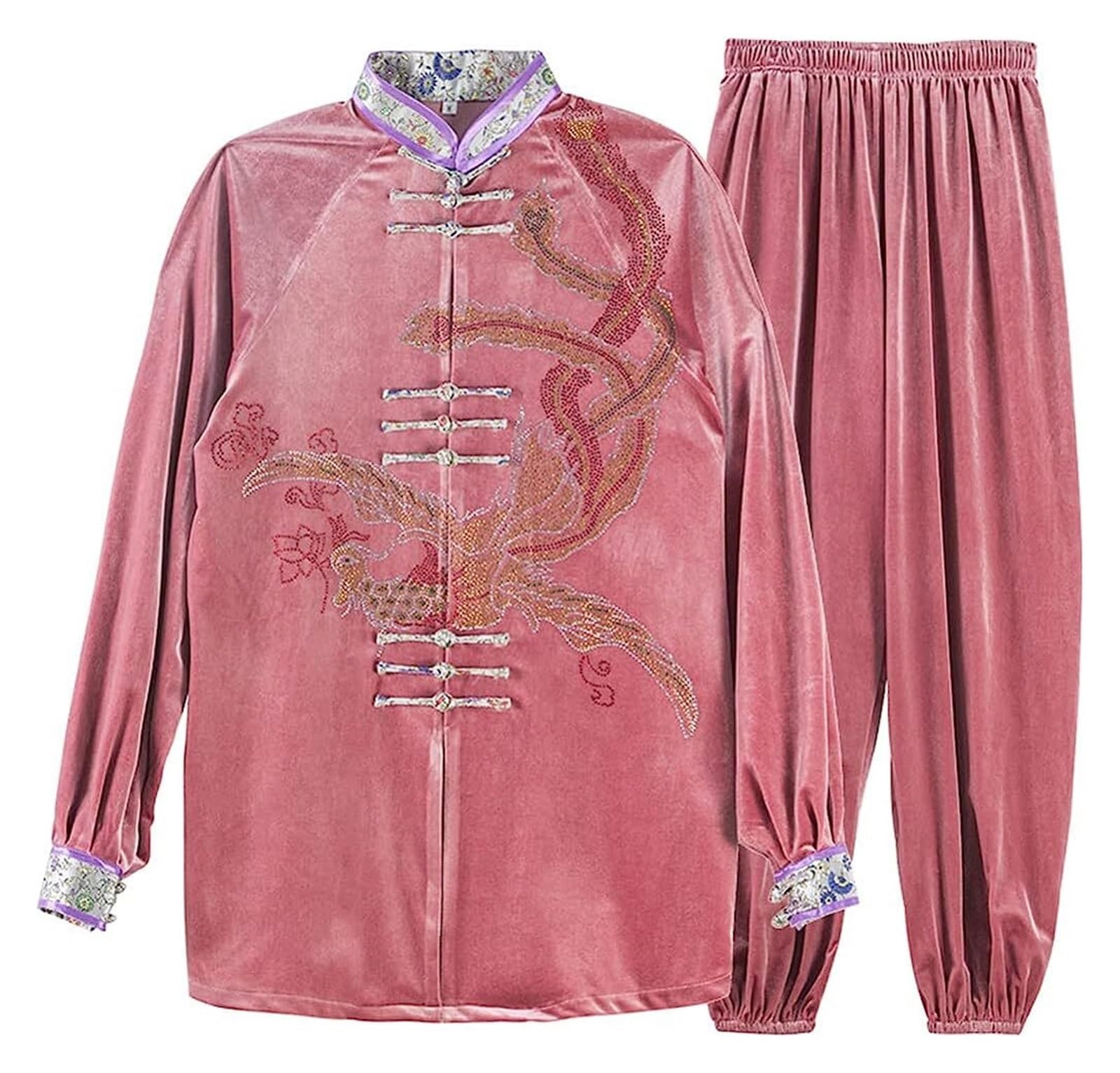 Tuta da kung fu cinese, tuta da tai chi, set da kung fu morbido, uniforme invernale per arti marziali, vestiti in velluto per tai chi, abbigliamento caldo per donna, cappotto wudang, abbigliamento d