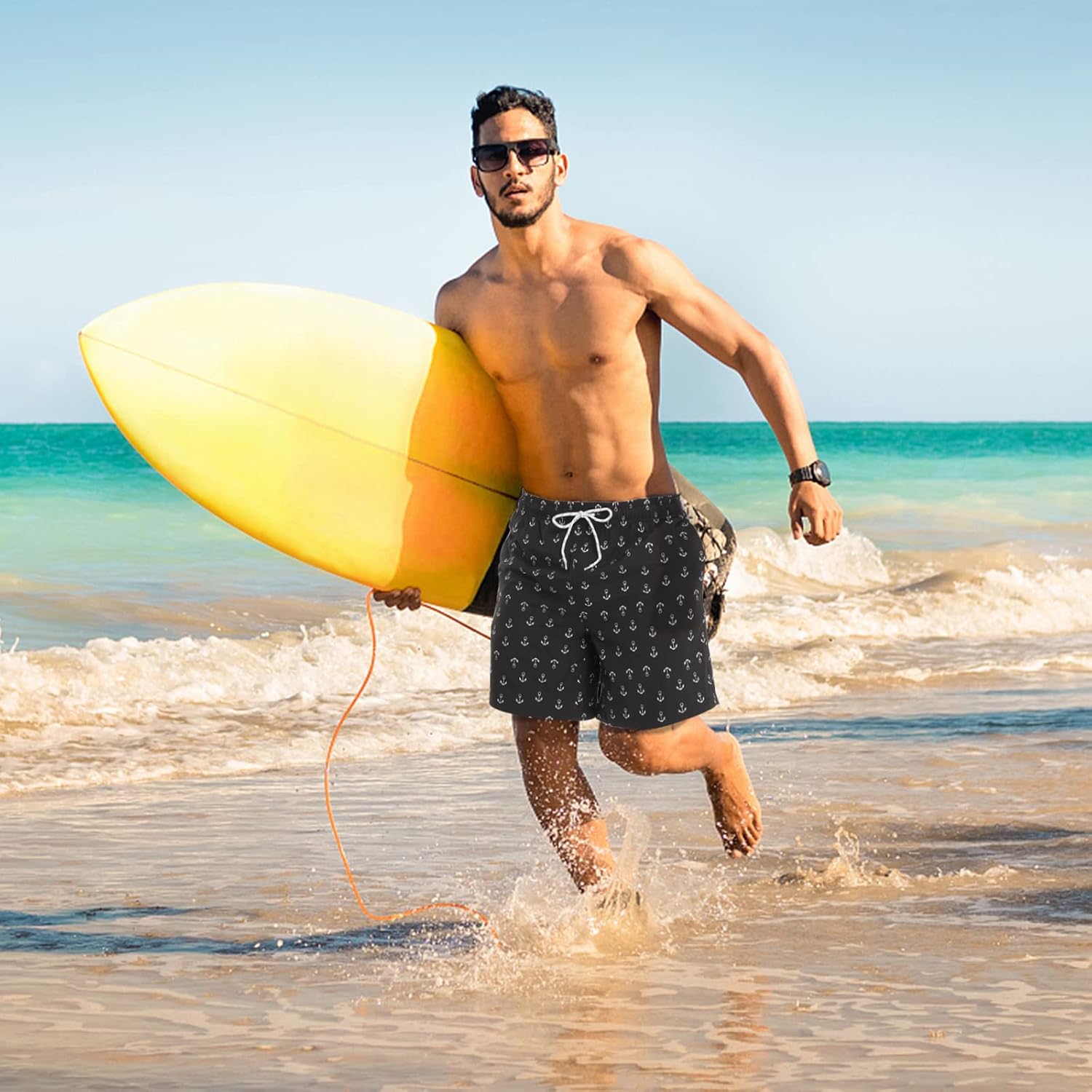 FEIXIANG Men's Mens Swimming Trunks Quick Dry Mens Swim Trunks Beach Shorts for Mens