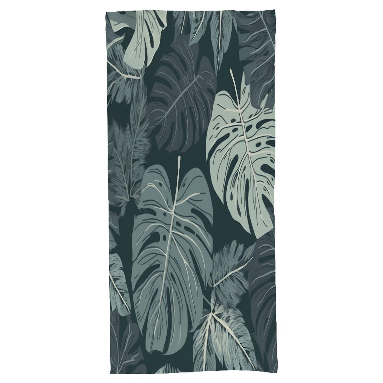 Fekiloot Men's Style Gray Leaf Pattern Bath Towel Highly Absorbent,Beach Towels For Wo,Pool Towel Bathroom Essential For Beach,Gym,Travel, Camp