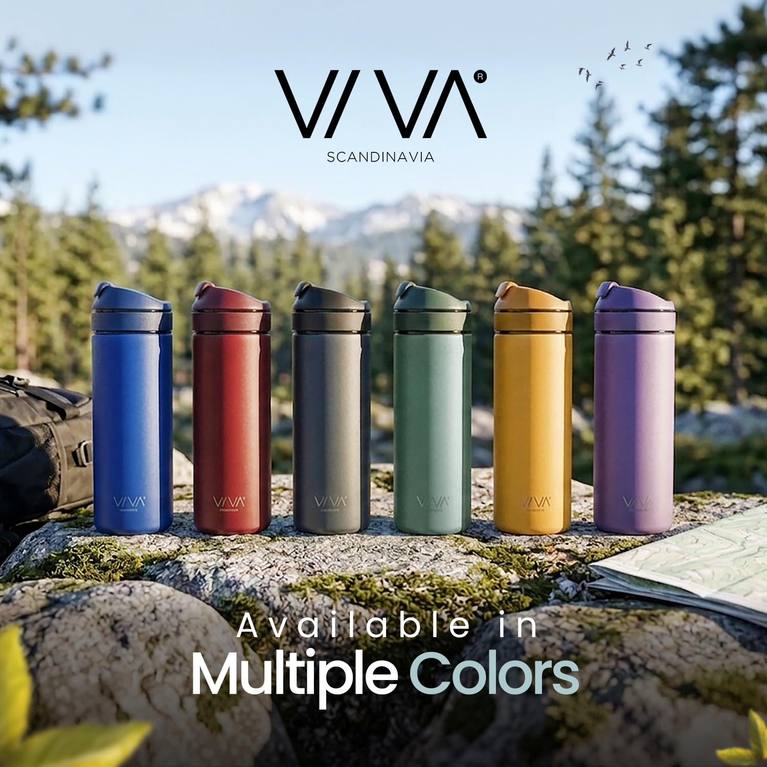 VIVA Recharge Botella Infusora de Te de Viaje, Acero, 460 ml | Acero inoxidable aislado con infusor extraible, hermetica, te en hojas frio o caliente