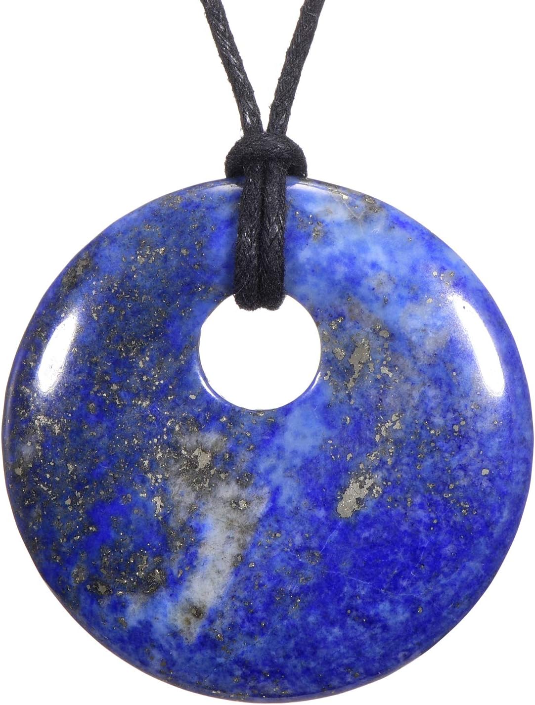 Women's Necklace 31.5 inch - 80 cm gem-Stone Donut Pendant in a Velvet Bag