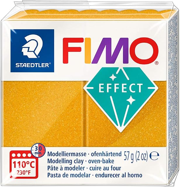 Staedtler Fimo Effect 8020-11 Oven Hardening Modelling Clay 56g - Gold Metallic