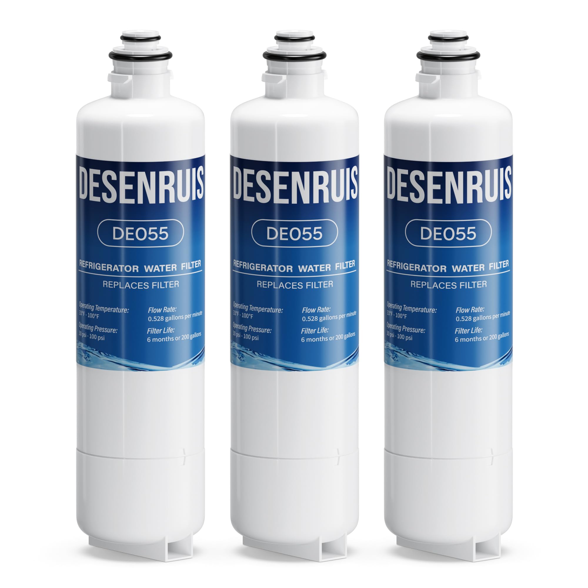 Photo 1 of 11032531 BORPLFTR50 Water Filter Replacement Compatible with Bosch Thermador Ultra Clarity Pro B36CL80ENS, 12028325, WFC100MF, BORPLFTR55, B36CL81ENG, 3 Pack, By DESENRUIS
