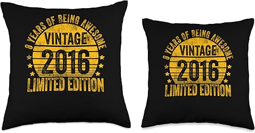 Vista 3 de 8 Year Old Vintage 2016 Limited Edition Bday Throw Pillow