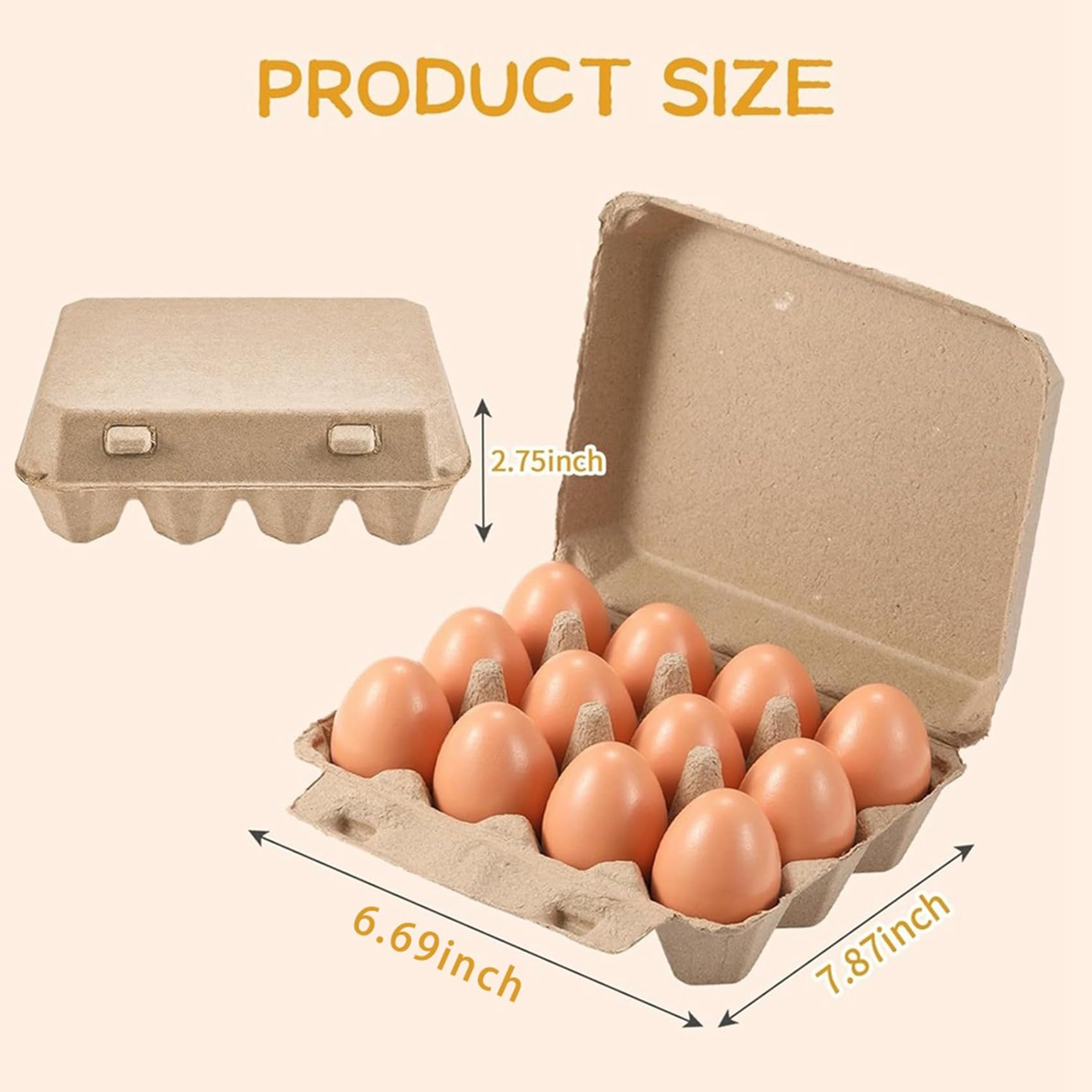 Paquete de 40 Cartones de Huevos, Cartones de Huevos Cuadrados de Pulpa de Papel Huevos, Contenedores de Cartones de Huevos Bandeja de Huevos Vacía Soporte para Huevos de Pulpa