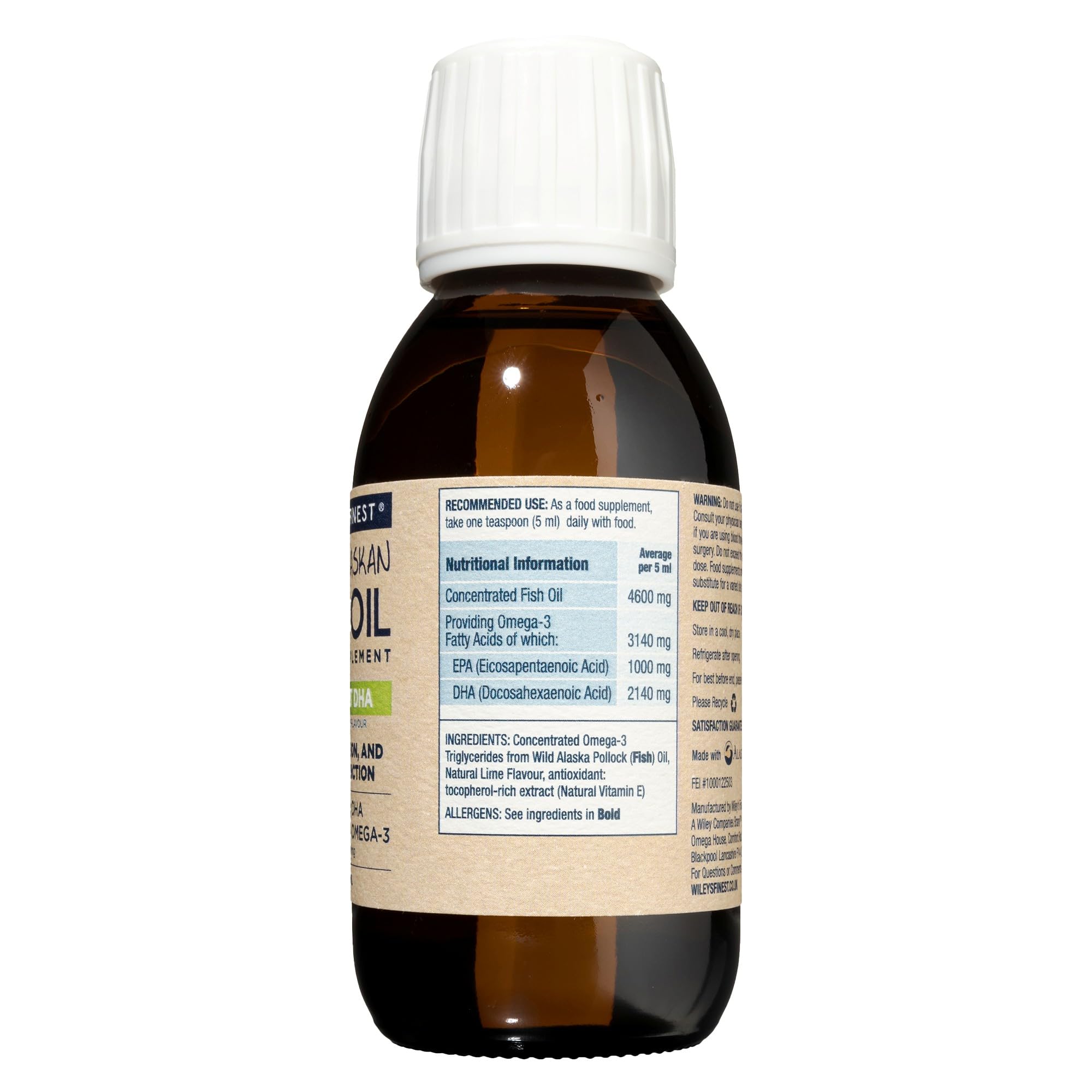 Wiley's Finest Summit DHA Líquido, 125 ml (25 porciones)