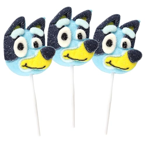 Jumbo Bluey Marshmallow Pops, Individually Wrapped Lollipops, Easter Basket Stuffer Gifts, 0.88 Ounces (Pack of 3)