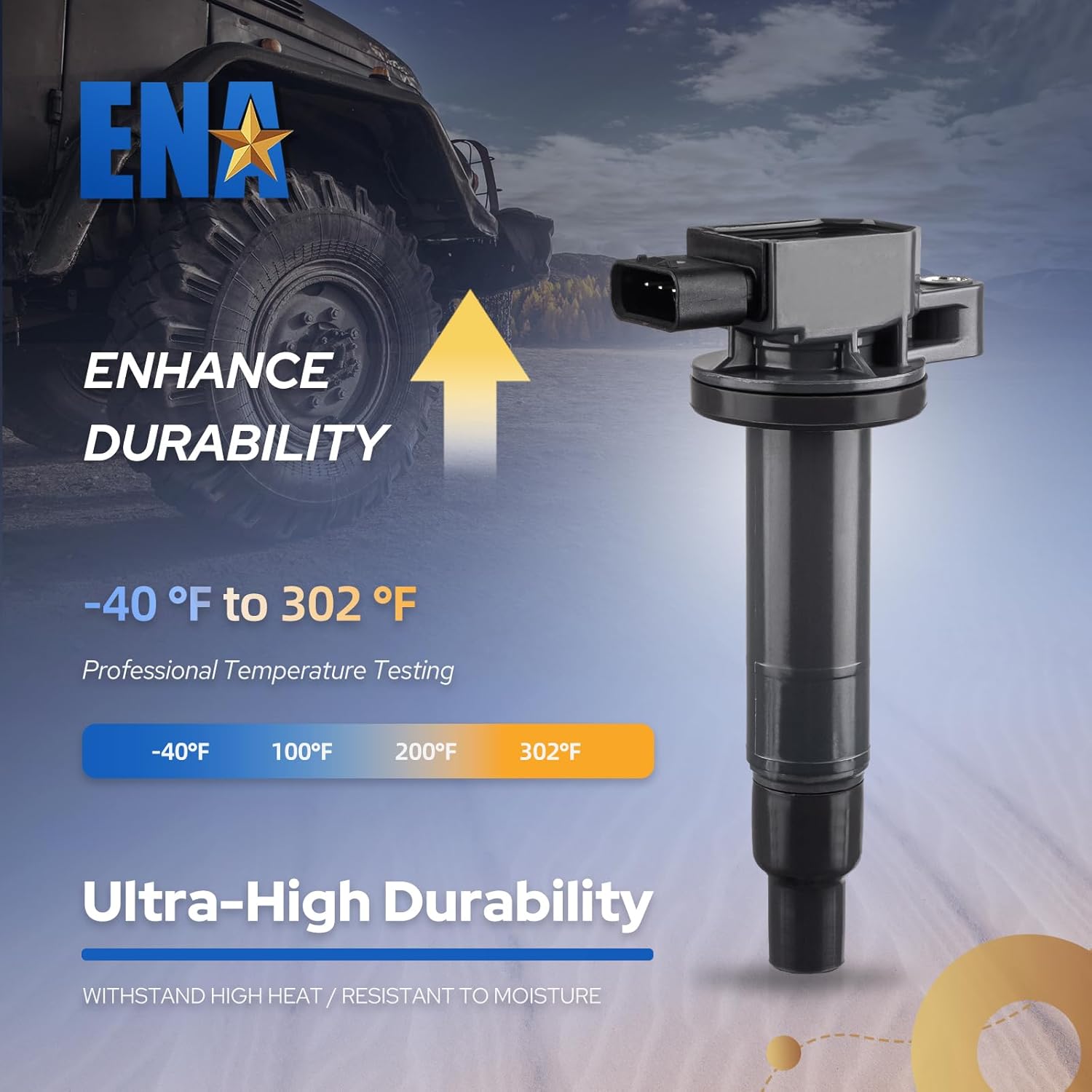 ENA Set of 4 Ignition Coil Pack 1.3L 1.5L L4 Compatible with Scion Toyota 2000-2019 Prius 2000 2001 2002 2003 2004 2005 Echo Yaris 2004 2005 2006 xA xB Coils for UF316 9091902240 C1304 GN10312