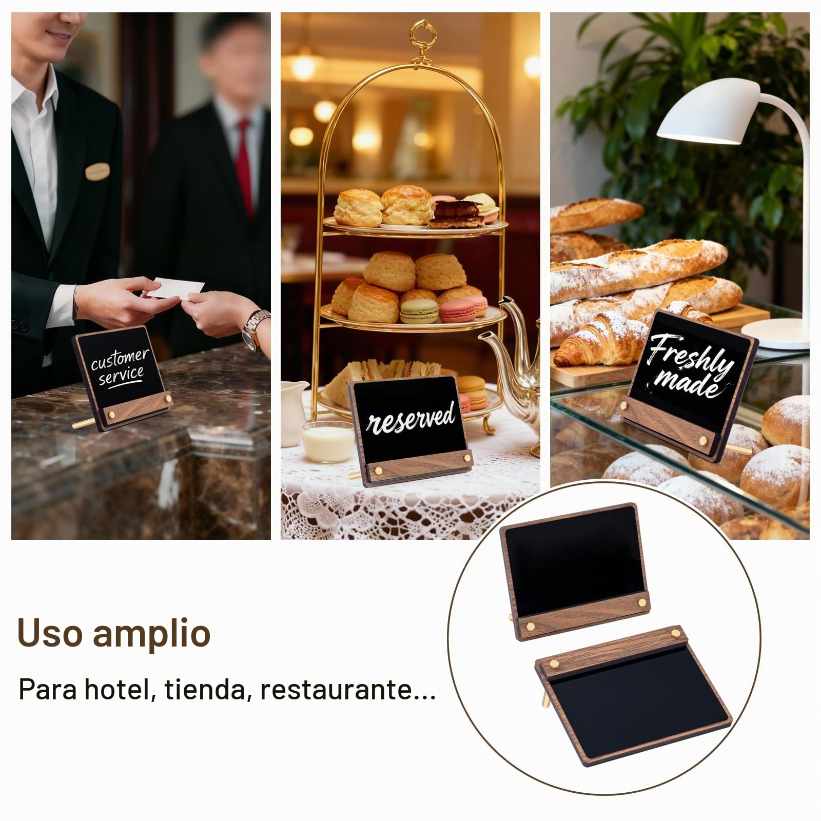 Mini Letreros de Pizarra, 10 Piezas Letreros de Pizarra de Pie | 8 x 10cm Mini pizarra Negra de Precio, Cartel Pizarras Pequeña, Pizarras Tablero con Tiza para Buffet Restaurante Tienda Cafe