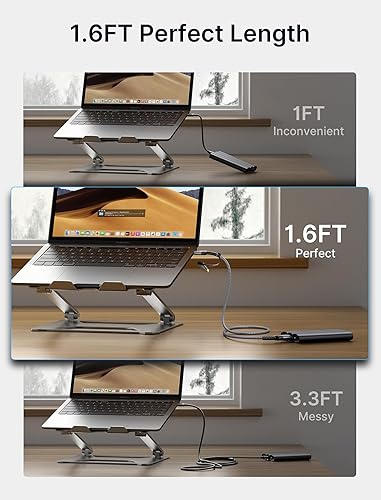 Miniatura 7 de JSAUX Cable de disco duro de 20 Gbps 2 unidades, 1.6 pies, cable micro B a USB CA, cable externo de disco duro trenzado de nailon compatible con