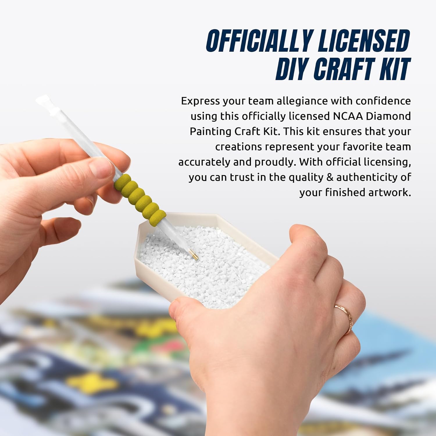 Sporticulture NCAA Winter Farm Truck Michigan Wolverines Diamond Painting Craft Kit – Officially Licensed DIY Fan, Includes Pre-Sorted Gems, Craft Tray with Instructions – Perfect for Framing