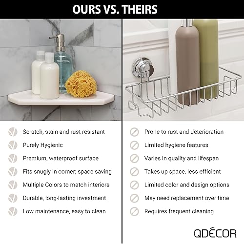Miniatura 5 de Questech Décor - Estante esquinero para ducha, estante esquinero montado en la pared, estante de reacondicionamiento para paredes de ducha con