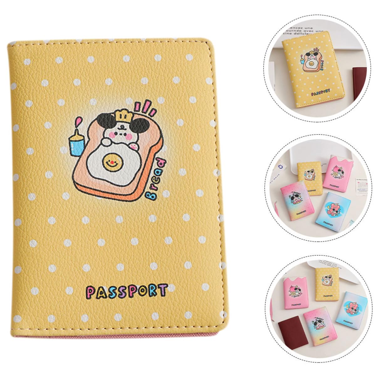 GALPADA 4pezzi Per Portatile Organizer Per Documenti Custodia Multifunzionale Per e Scuola Design Passaporti e Giallo