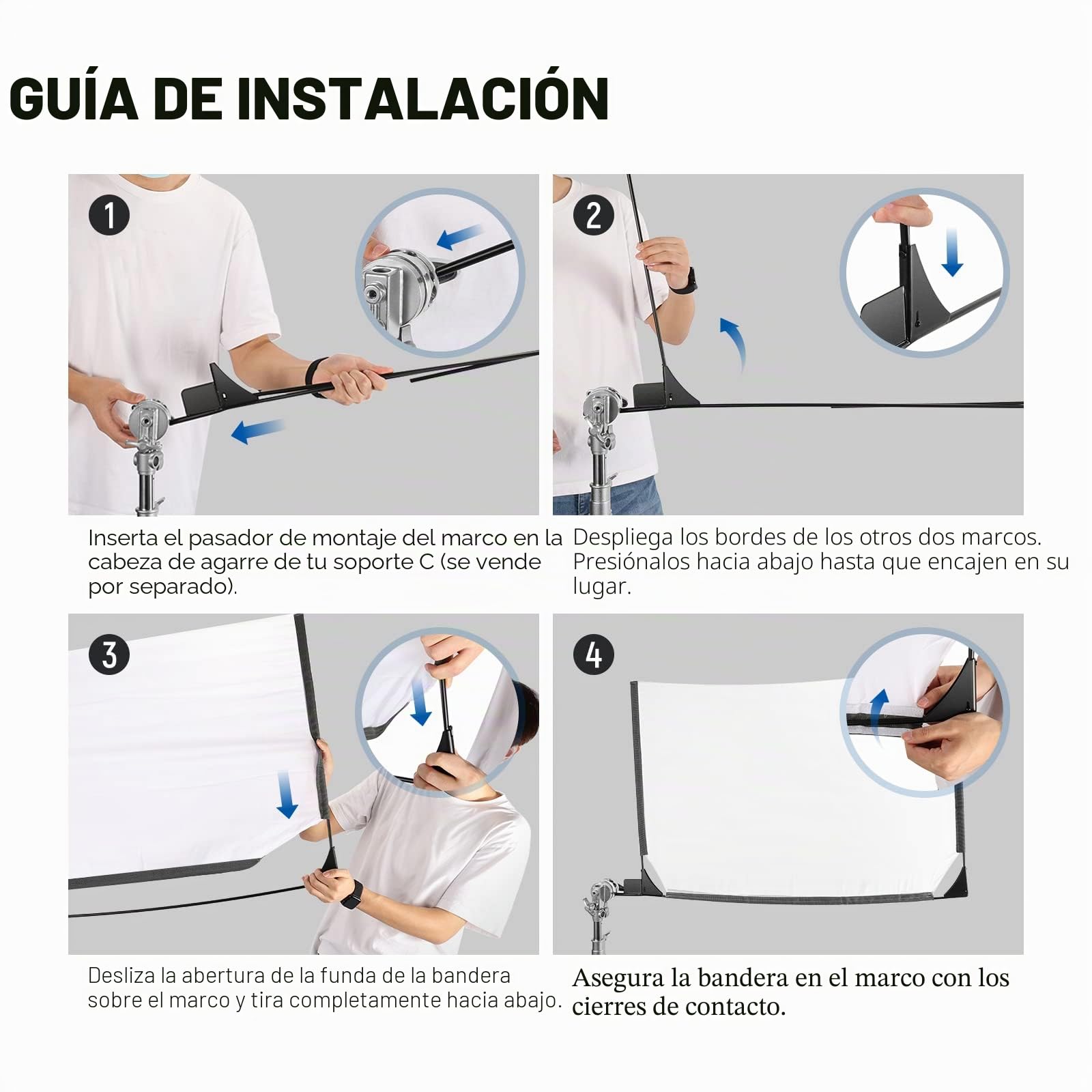 Neewer SF4560F SF4560F - Kit de Bandera Plegable, 45 x 60 cm, 5 en 1, Reflector de iluminación, difusor de luz, modificador de luz, para Efectos Suaves, difusos y de luz, Bolsa de Transporte incluida