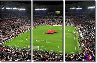 TUMOVO Camp Nou Stadium Prints Wall Art Home Wall Decorations Barcelona Large Wall Decor 3 Pieces Canvas Wall Art Football Field Artwork for Home Office Decoration Framed Ready to Hang, 42" Wx28 H