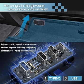 USB Hub for Tesla Model Y Juniper Model 3 Highland Model Y L