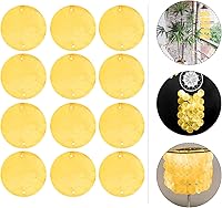 Vista 6 de GLEAVI Cowrie Shells 100pcs Round Shells Pieces Round Natural Capiz with 2 Hole, Polished Slice Accessory Capiz Pearl Coin Beads Charms for Jewelry