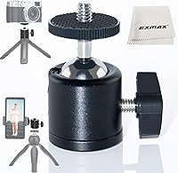 Vista 1 de EXMAX Cuerpo de aleación de aluminio de 360 grados giratorio Mini trípode cabeza de bola con rosca de 1/4 pulgadas montaje base para encendedor