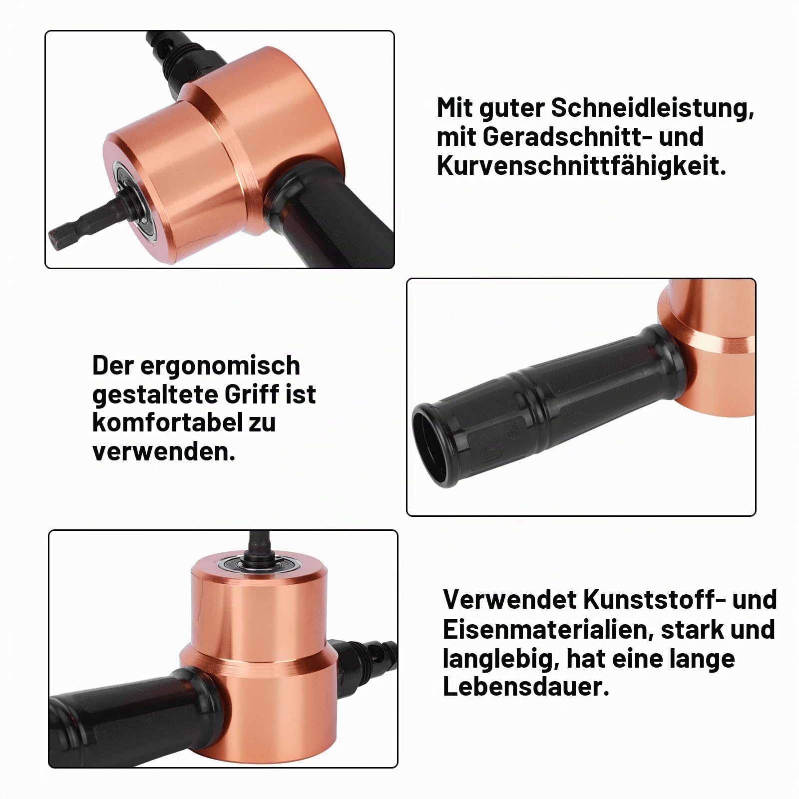 Doppelkopf aus Metall, Knabbermesser, Knabberschneider mit Doppelkopf aus Metall, Werkzeug für Knabbern, Zubehör für Bohrmaschine
