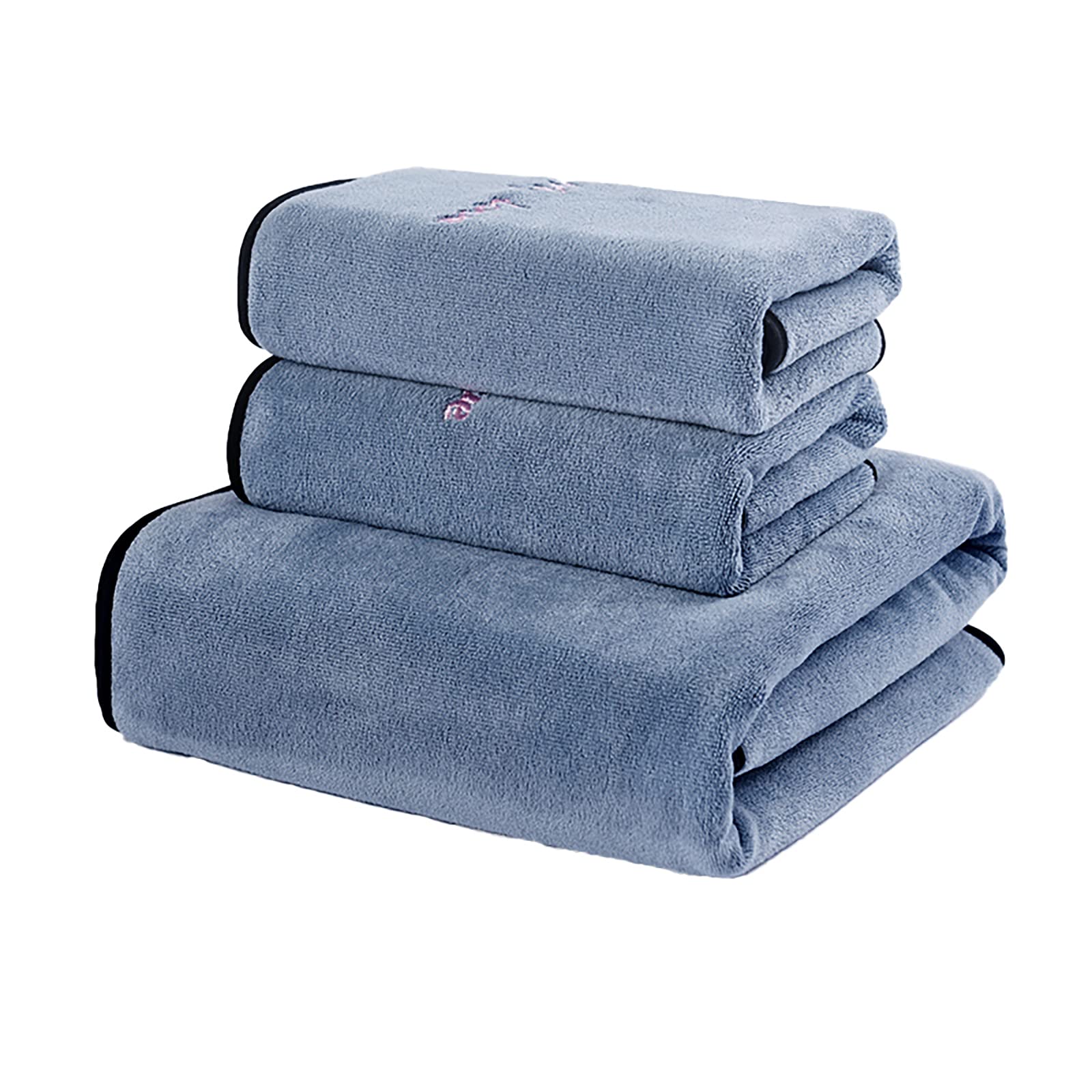 Serviette de bain très absorbante et ses 2 gants de toilette assortis à séchage rapide