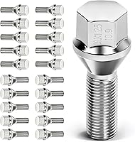 ECCPP M12x1.25 Lug Nuts 20pcs Chrome Wheel Bolts 28mm Shank 17mm Hex for Jeep Cherokee Renegade Compass Aluminum Wheels