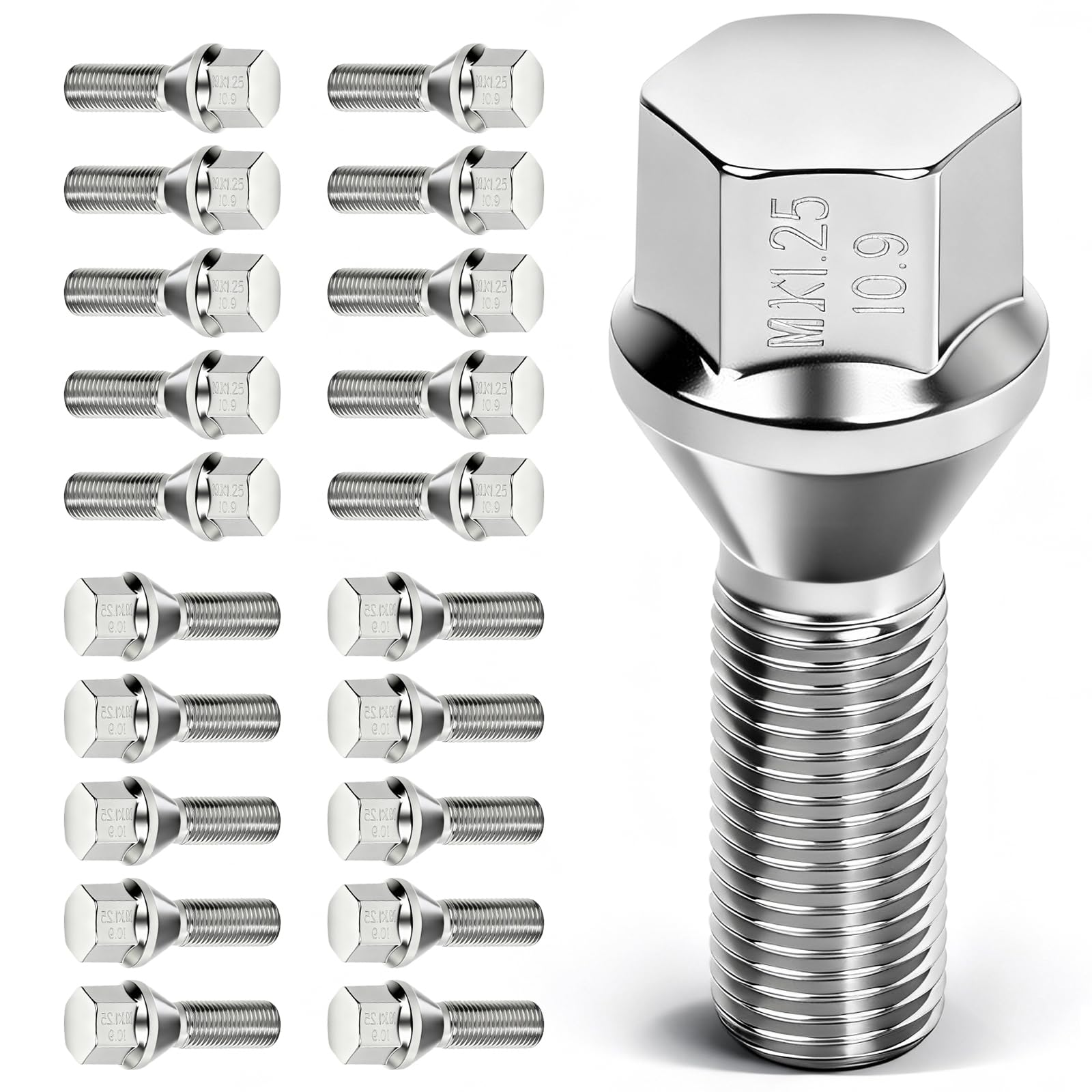 Amazon.com: ECCPP M12x1.25 Lug Nuts 20 Pieces 12x1.25 Wheel Lug