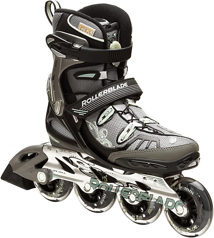 Rollerblade Women's Spark 84 Fitness Skate, Black/Green, 5