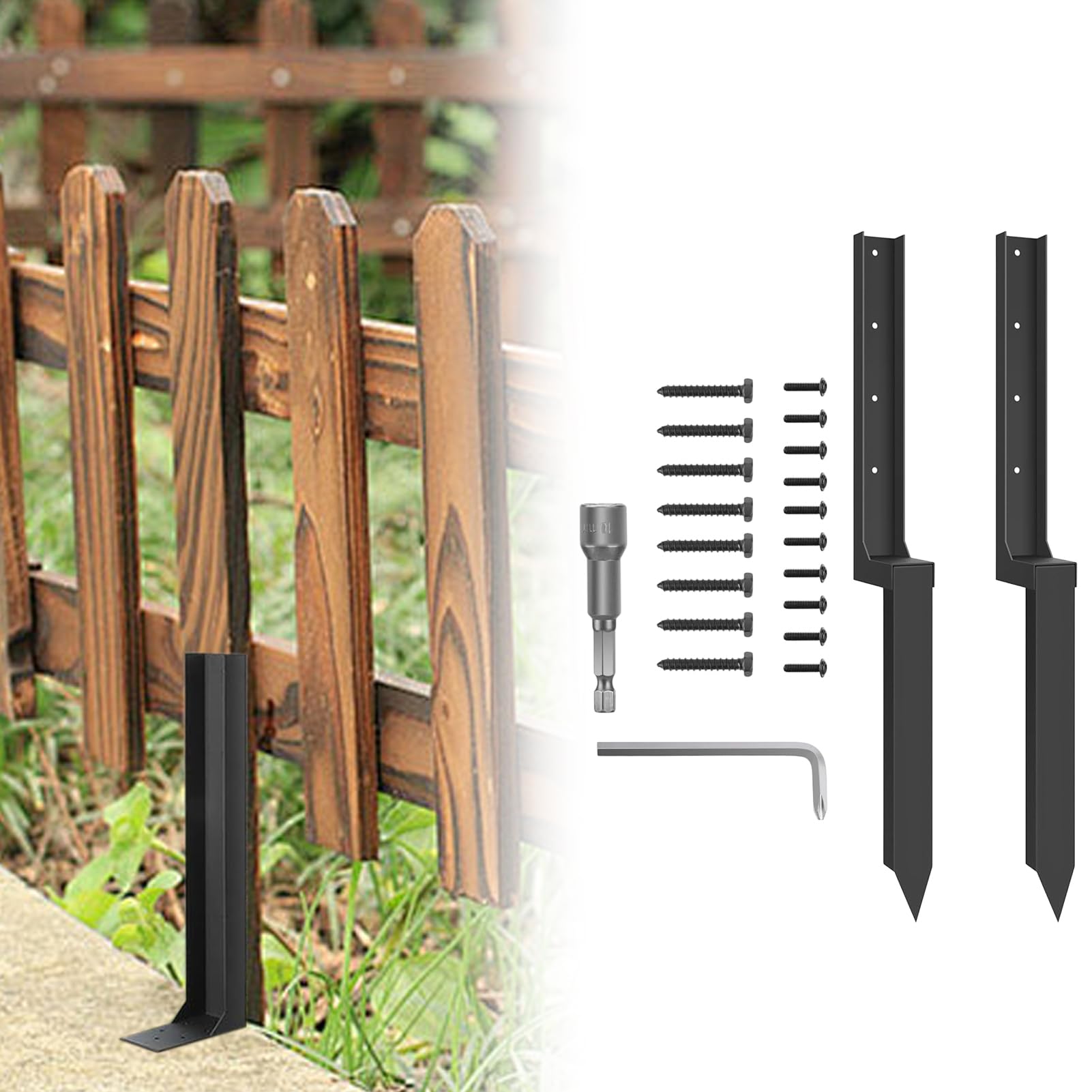 Kit Riparazione Recinzione Punte Stabilizzatrici per Supporto a Terra