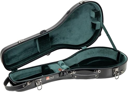 Crossrock CRF1000MFBK Fiberglass Mandolin Case, fit for Both F Style, Black (CRF1000MAFBK)