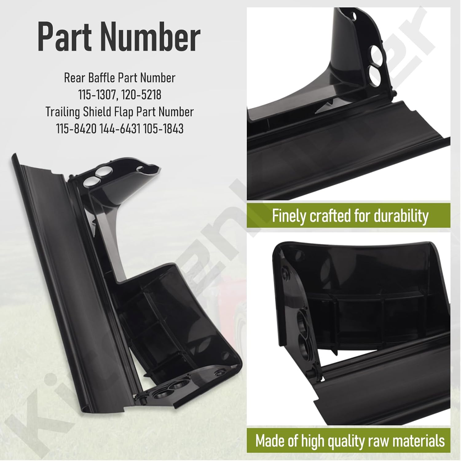 KitchenKipper 120-5218 Rear Baffle & 115-8420 Trailing Shield Flap for Toro 22" Lawn Mower 20330, 20330C, 20331, 20331C and More