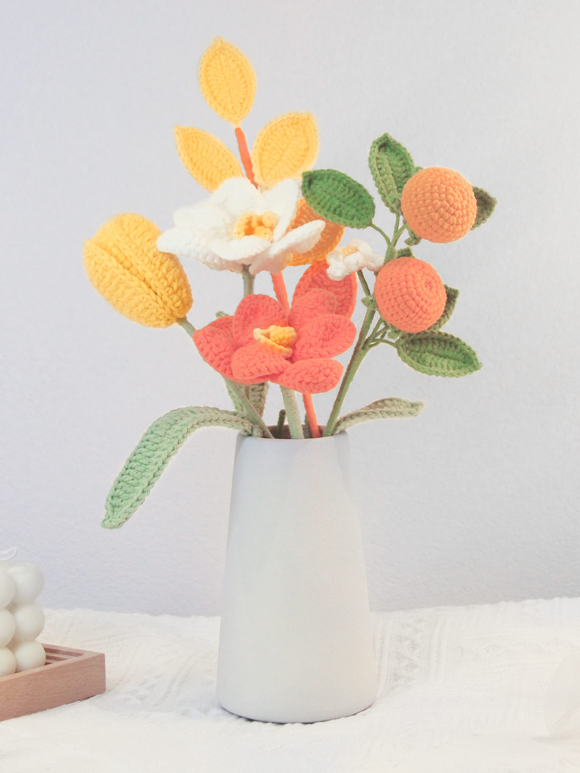 Amazon.co.jp: JOMODECOR かぎ針編みのお花束 手作り 毛糸 