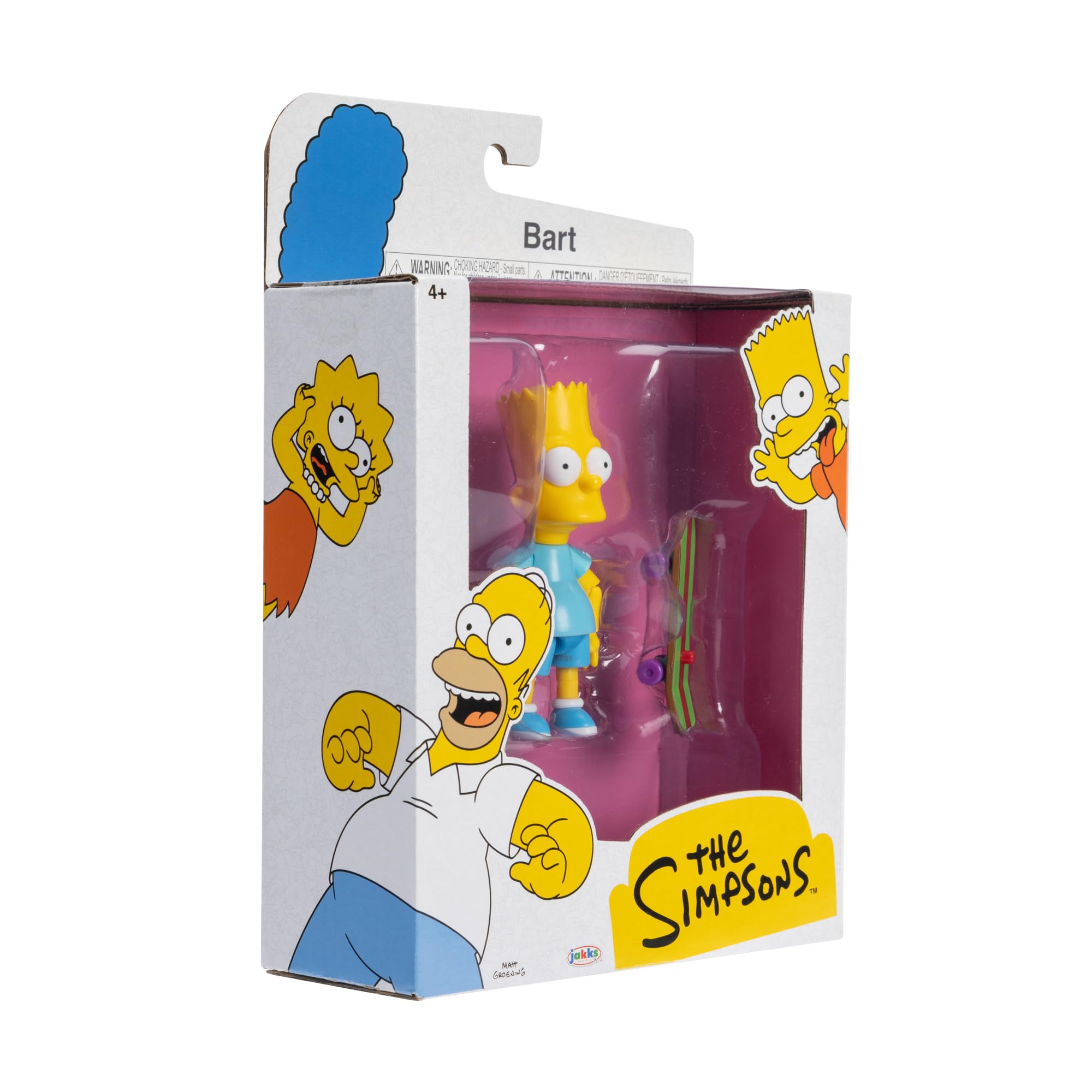 The Simpsons Camisa Azul Bart de 5 Pulgadas con monopatín W4