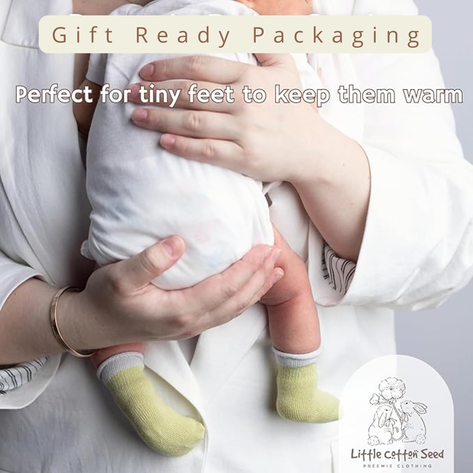 Calcetines básicos para bebés y niños recién nacidos (6 paquetes) – Calcetines prematuros de algodón orgánico – imprescindibles para pies pequeños