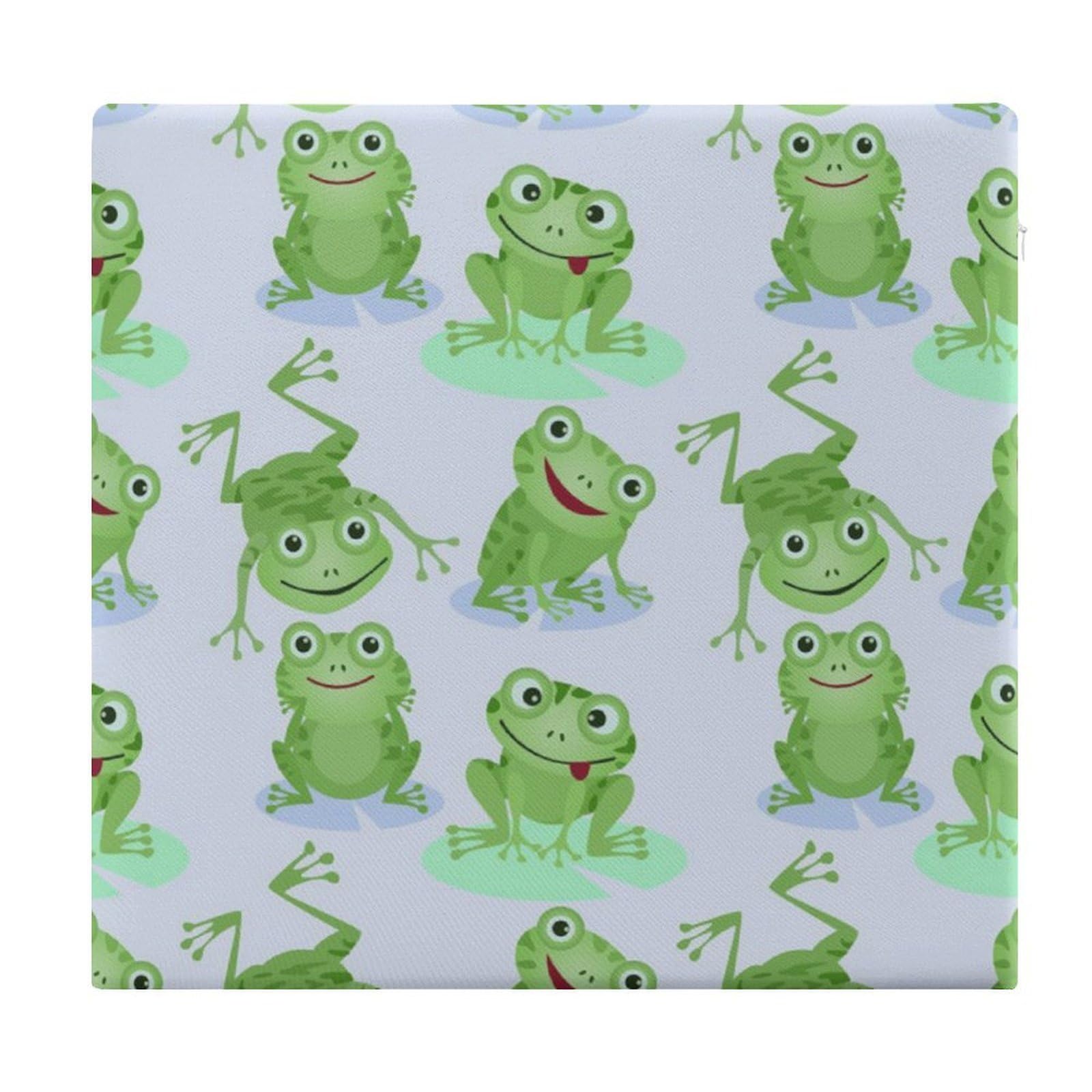 JZemdybill Chair Pad, Frogs Pattern Seat Pad, Square Chair Cushion for Yoga Living Room Balcony