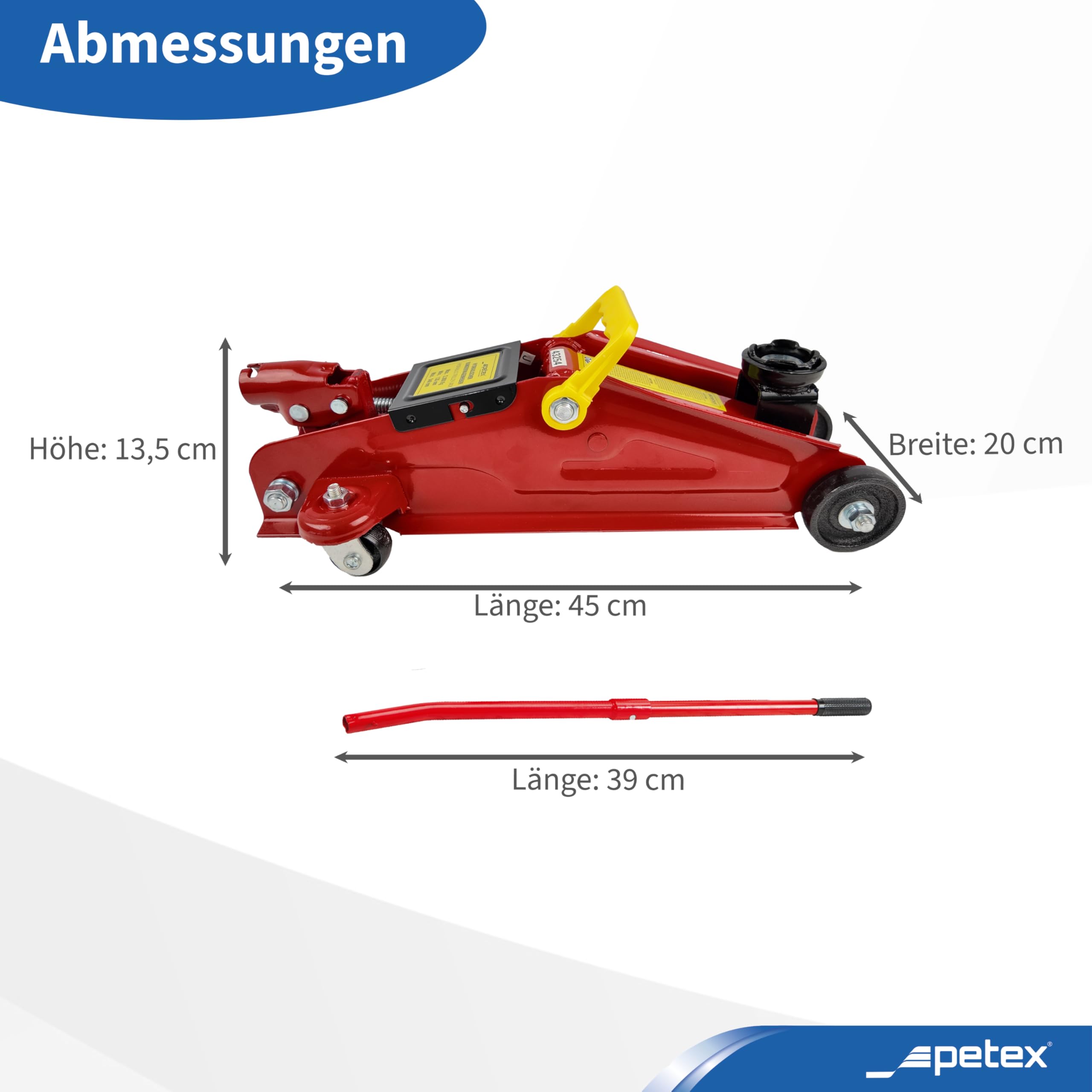 PETEX 44750012 podnośnik manewrowy 2 T, czerwony
