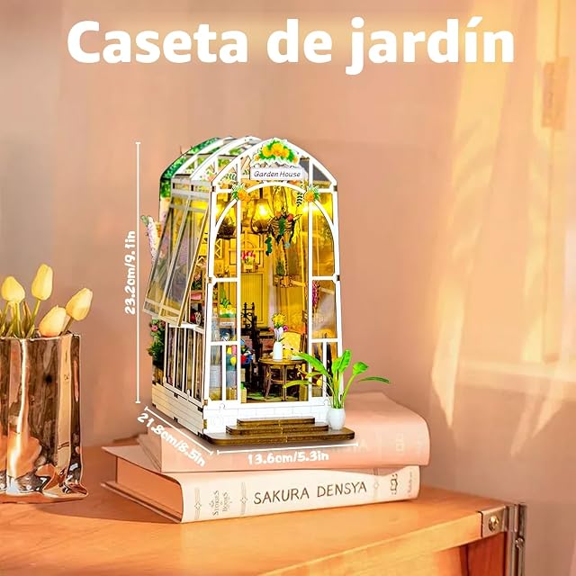 Foto 3 de 8 de DIY Book Nook Kit - Casa de muñecas en Miniatura de Madera con Muebles y Luces LED, Decoración del hogar…
