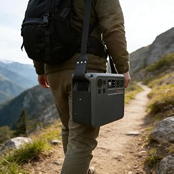 Portable Power Station Shoulder Strap, Adjustable Heavy Duty Carry Strap with Padded Shoulder Pad, Compatible with Anker SOLIX C1000 Gen 2 and DJI Power 1000 V2