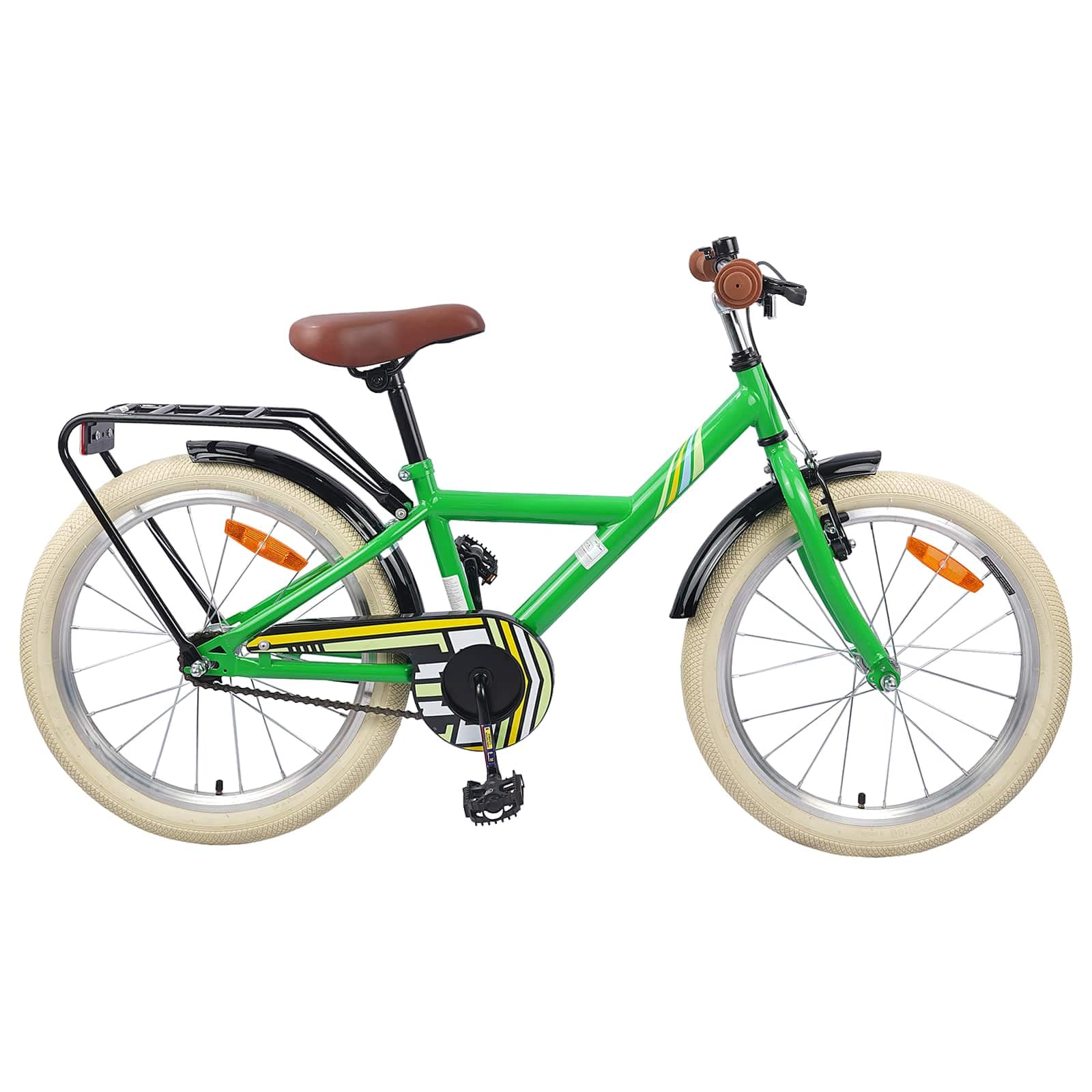 vidaXL Bicicletta per Bambini 24 Pollici per 8-12 anni Verde, Manubri regolabili, bici classica per ragazzi, telaio in acciaio, divertente e sicura per giovani ciclisti