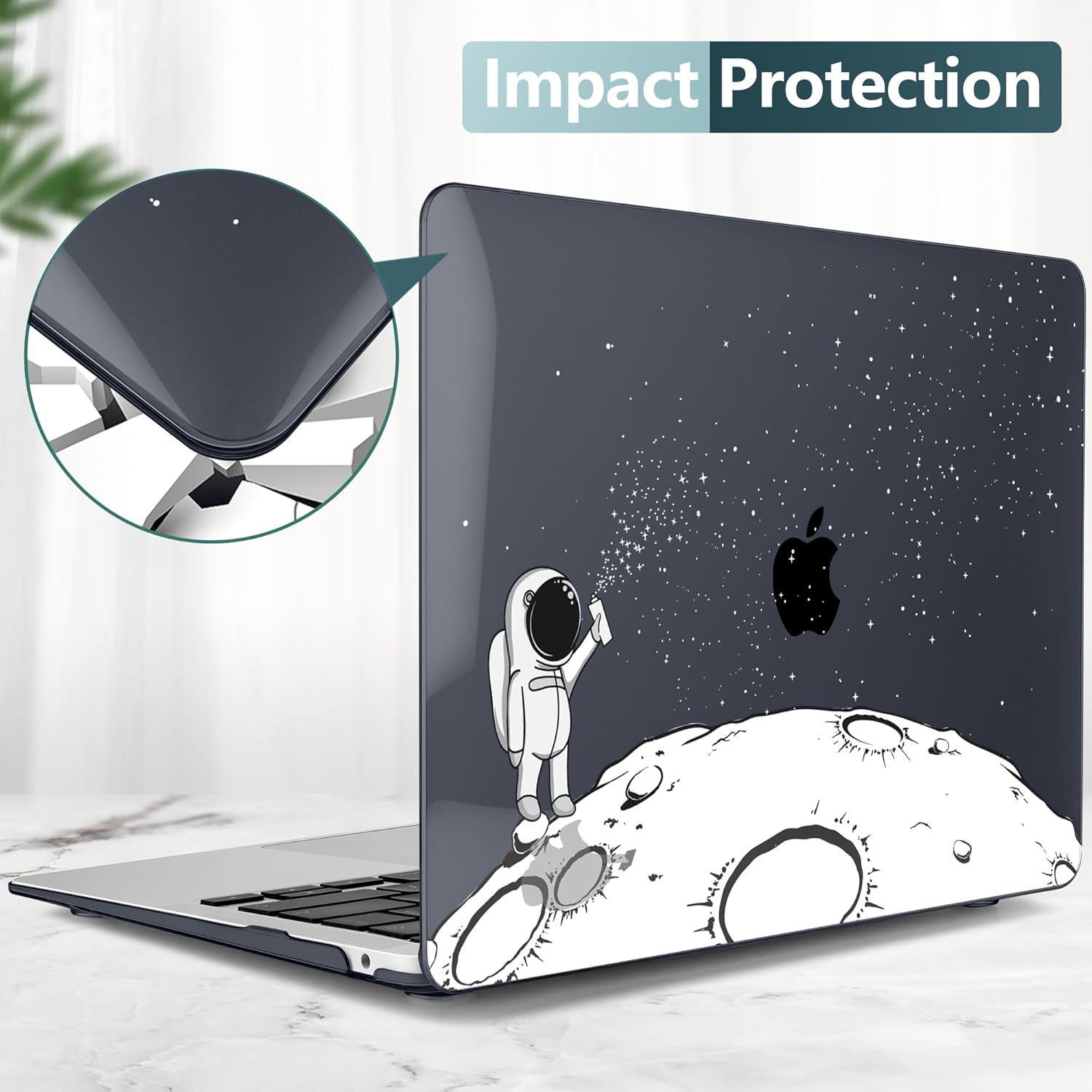 DONGKE Compatible with MacBook Air 13 inch Case 2021 2020 2019 2018 Release A2337 M1 A2179 A1932 with Retina Display & Touch ID, Plastic Hard Shell & Keyboard Cover - Astronaut - Image 5