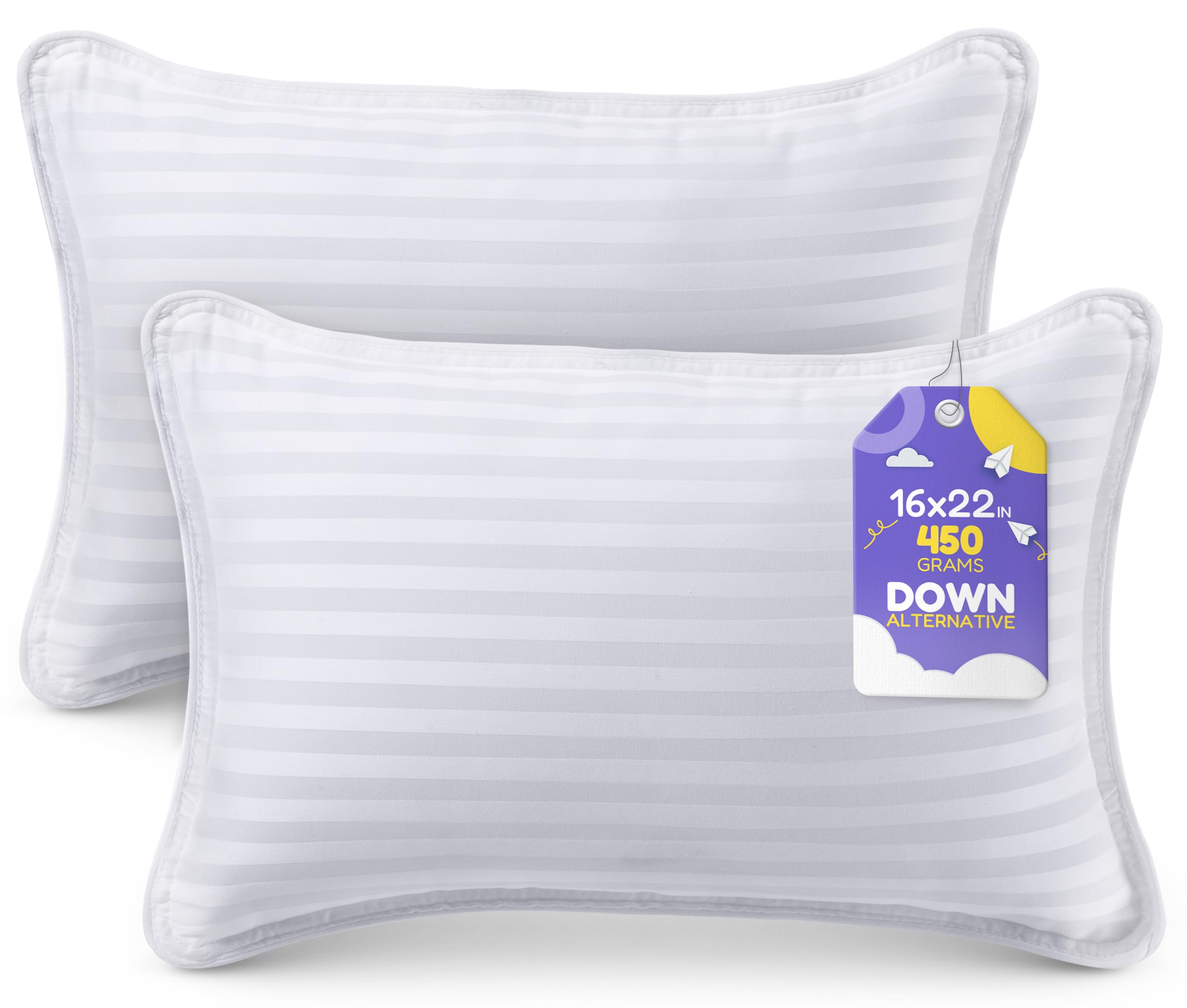 Utopia Bedding Youth Pillow (White, 2 Pack), 16x22 Kids Pillow for Sleeping, Soft and Breathable Cotton Blend Shell, Polyester Filling, Perfect for Kids Bed and Travel (Intended for Age 5 and up)