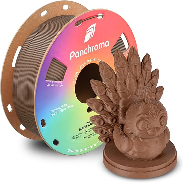 Polymaker Panchroma Filament PLA mat, marron militaire, 1,75 mm, 1 kg, anciennement Polyterra mat, compatible avec la plupart des imprimantes 3D FDM, bobine de 1 kg