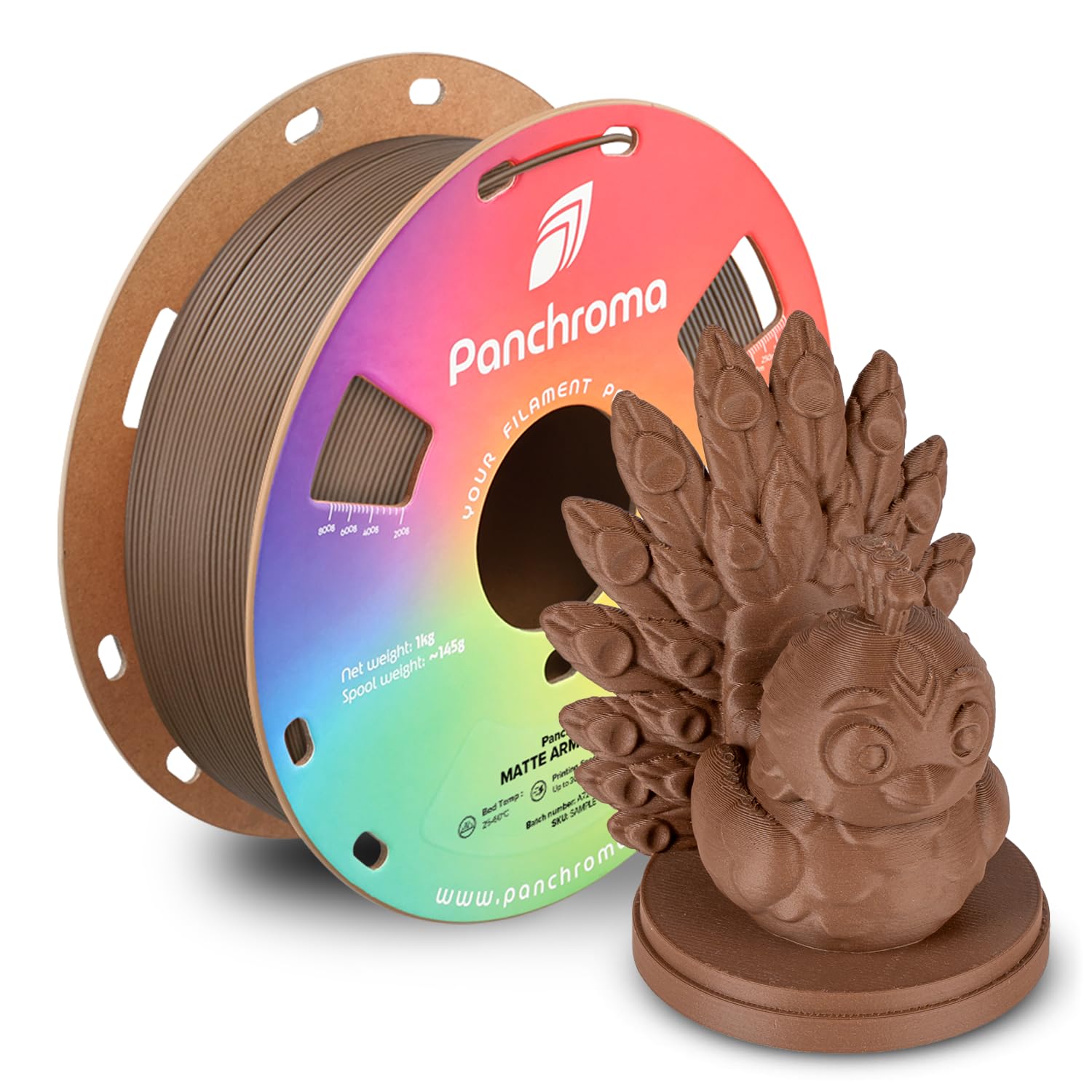 Polymaker Panchroma Matte PLA Filament, Army Brown 1.75mm 1kg 3D Printing Filament, Formerly Polyterra Matte, Fit Most FDM 3D Printers, 1kg Spool (