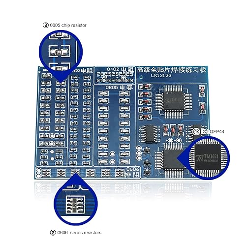 Miniatura 5 de Kit de práctica de soldadura DIY PCB azul serie 0606 Resistores SMD SMT Electrónica Proyectos de soldadura Kit de soldadura simple habilidades de